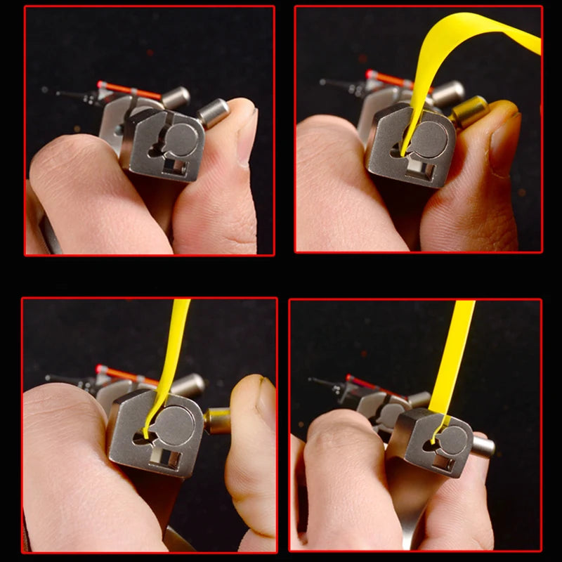 Hunting 304 Stainless Steel Catapult Camshaft Slingshot High Precision Shooting Sling Shot with Flat Rubber Band New