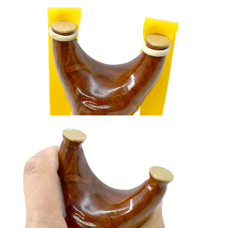 Piaoyu Solid Wood Slingshot Outdoor Catapult Toys Three-Dimensional Carving Wooden Flat Rubber Band Slingshot Shooting