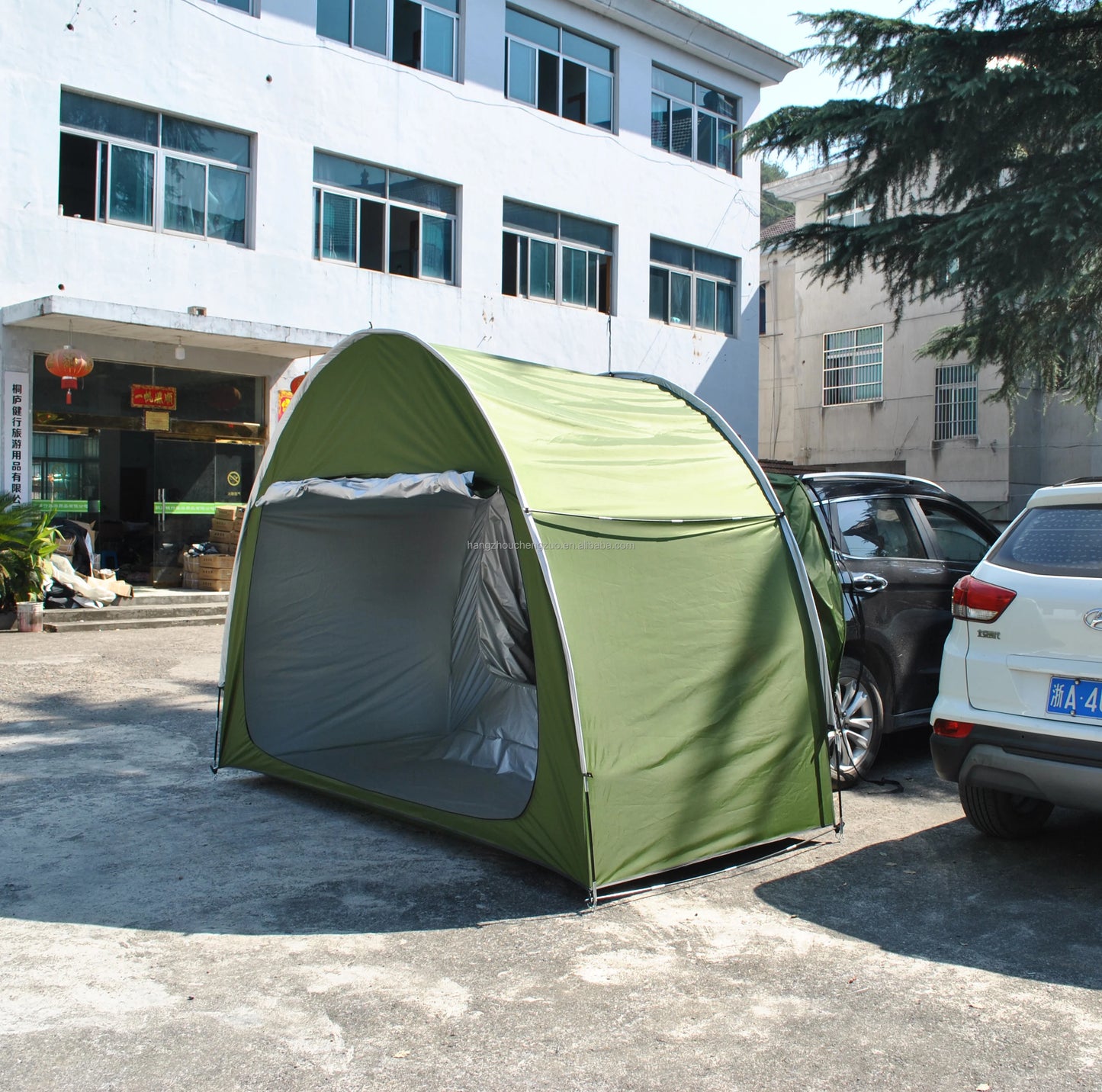 Add Raincover Car Tailgate Tent with Canopy,2 Person Tram Tent, Double Layer Trailer Tent,SUV Tent,car Rear air Conditional Tent