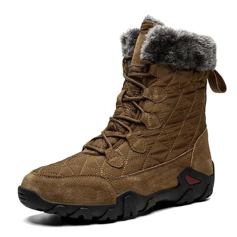 Size 47 Genuine Leather Men's Boots Men Snow Boots Outdoor Super Warm Winter Ankle Boots Waterproof Motorcycle Boots Sneakers