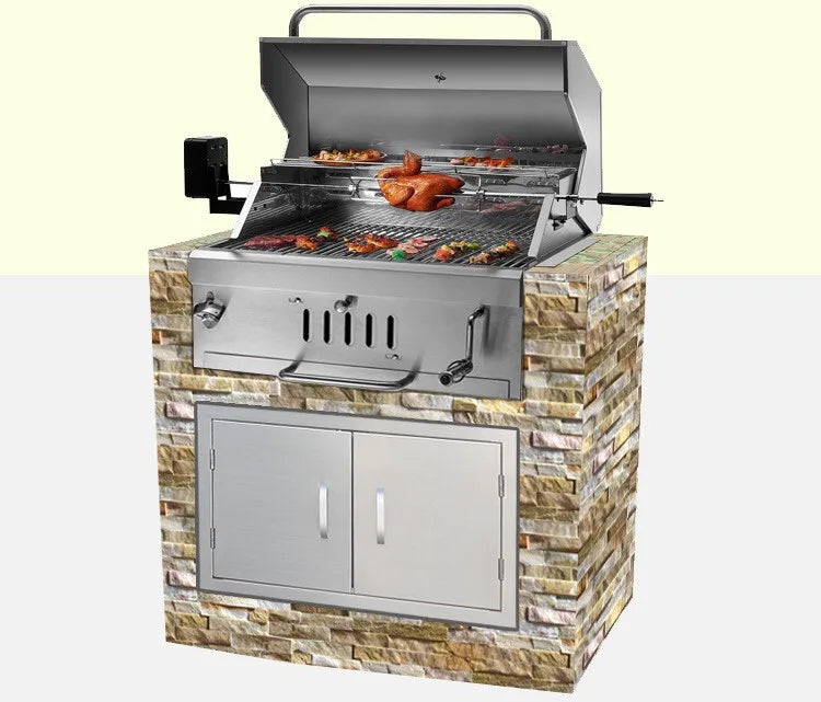 S.Steel charcoal BBQ grill Stainless steel built-in grill, courtyard grill, charcoal grill，outdoor BBQ stove