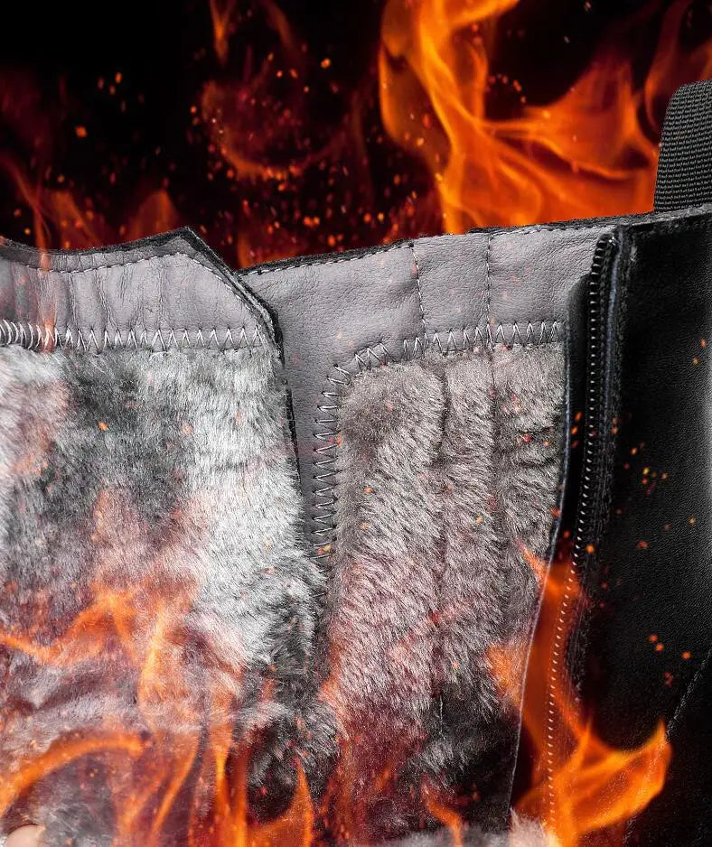 Men's Height Increasing Boots - 8CM Hidden Heel Leather Ankle Boots with Zipper | Elevator Shoes (Botas Masculino)