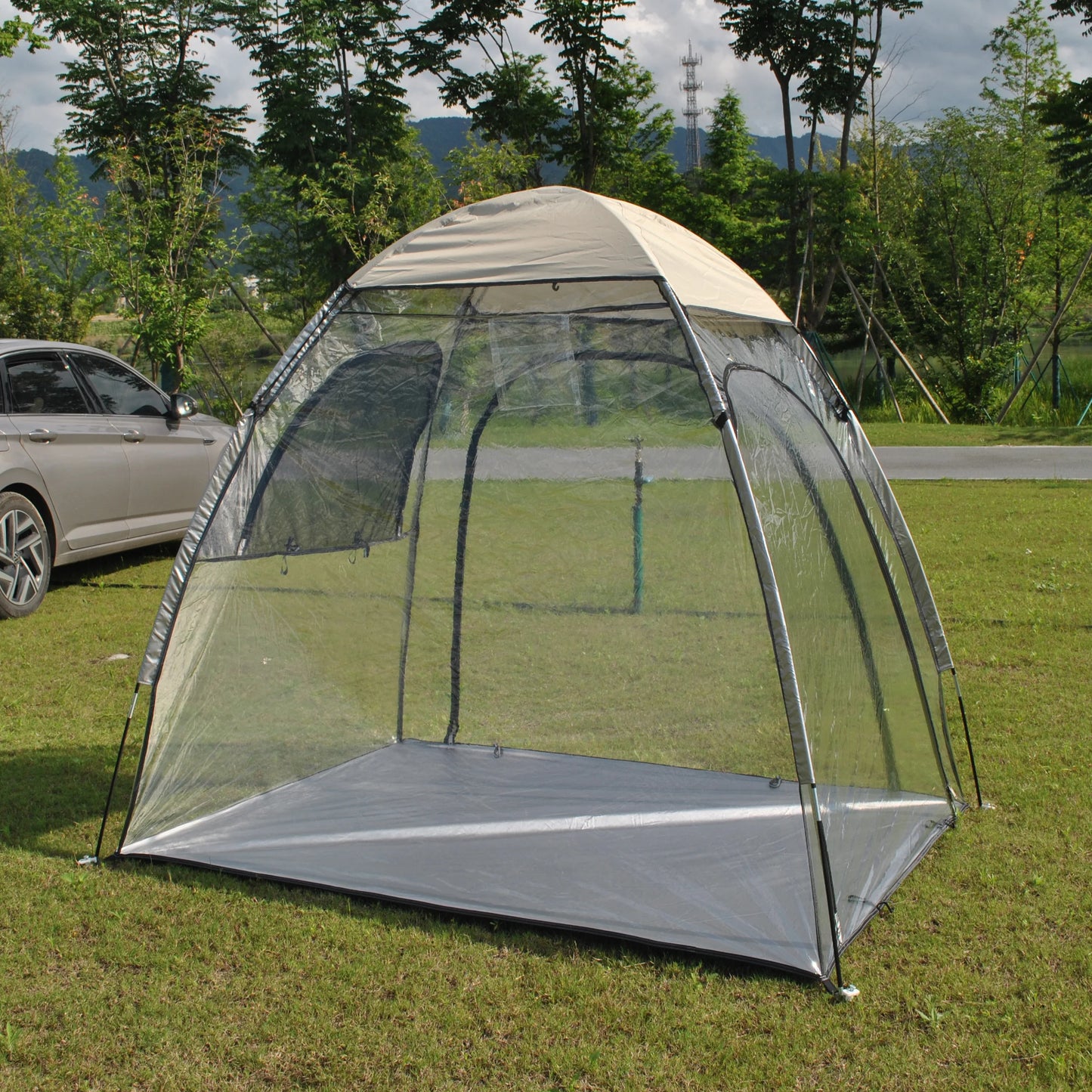 Sports Tent All Weather Clear Sport Shelter Waterproof and Windproof with Detachable Top Cover Rain Tent,PVC tent,Warm keep tent