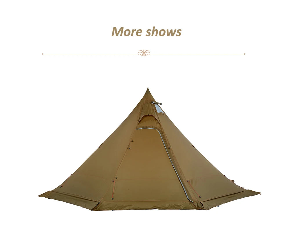 ASTA GEAR Track 5 Pyramid tent bushcraf lightweight 4-5 people outdoor hiking camping with snow skirt rainproof windproof tent