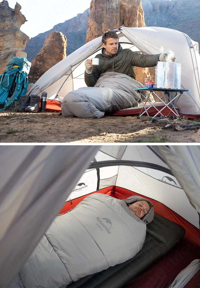 Naturehike Winter Mummy Sleeping Bag 6℃~-4℃ Keep Warm Breathable Soft Windproof Cotton for Outdoor Hiking Camping Sleeping Bag