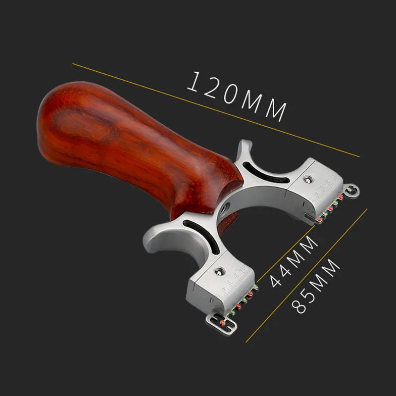 Hunting Slingshot Set Stainless Steel Catapult + Wood Handle with Rubber Band Outdoor High Precise Shooting Games