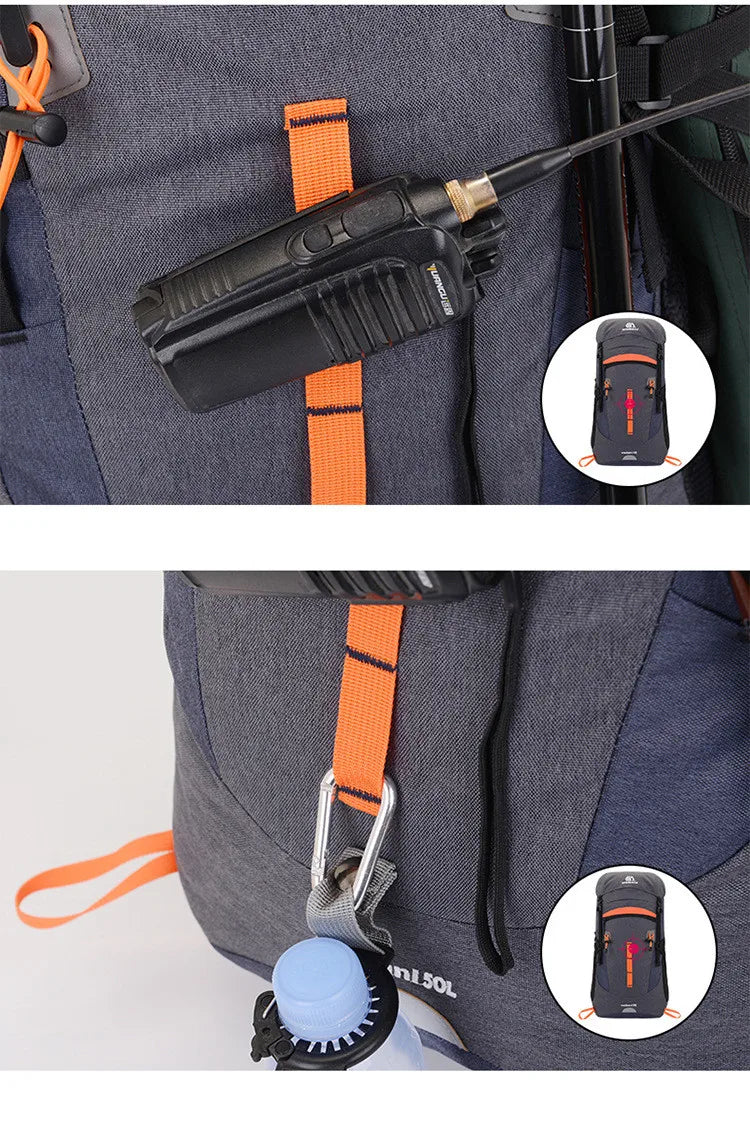 50L Travel Bag Camping Backpack Hiking Army Climbing Bags Trekking Mountaineering Mochila Large Capacity Sport Bag