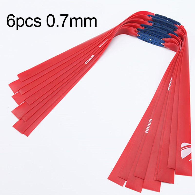 Outdoor Sports 6pcs 0.55-1.2 mm Rubber Band Powerful Hunting Accessories Flat Elastic Band For Slingshot Catapult Rubber Bands