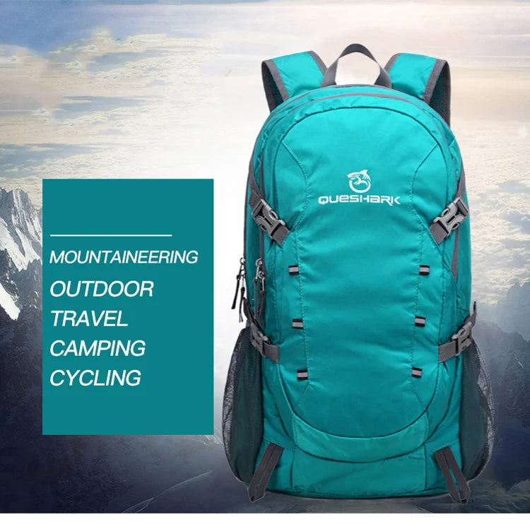 QUESHARK 40L Ultralight Waterproof Soft Foldable Camping Shoulder Backpack Climbing Travel Mountaineering Hiking Cycling Bag
