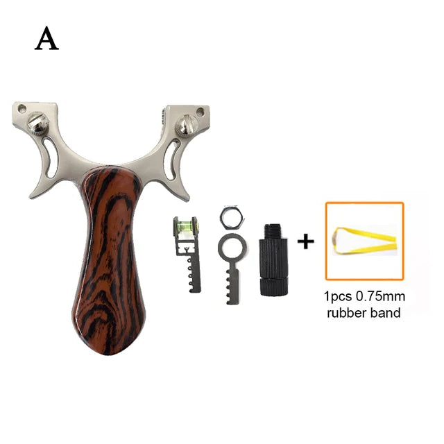 Professional Hunting Slingshot Powerful High Quality Alloy Catapult with Flat Rubber Band Outdoor Shooting Game Sling Shot Set