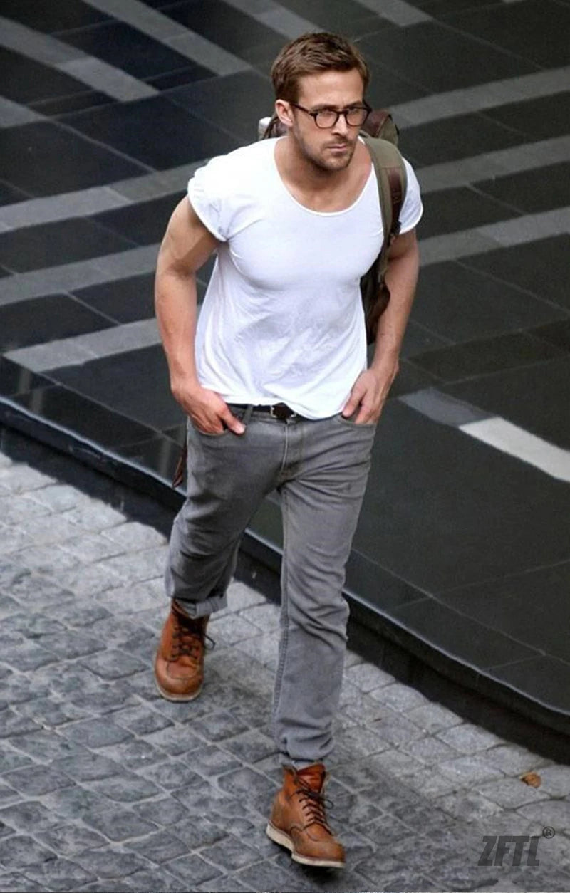 ZFTL Men's Boots Cowhide Thick-soled boots retro British Outdoor Tooling shoes Ankle Boots Male Casual Lace up boots 2025