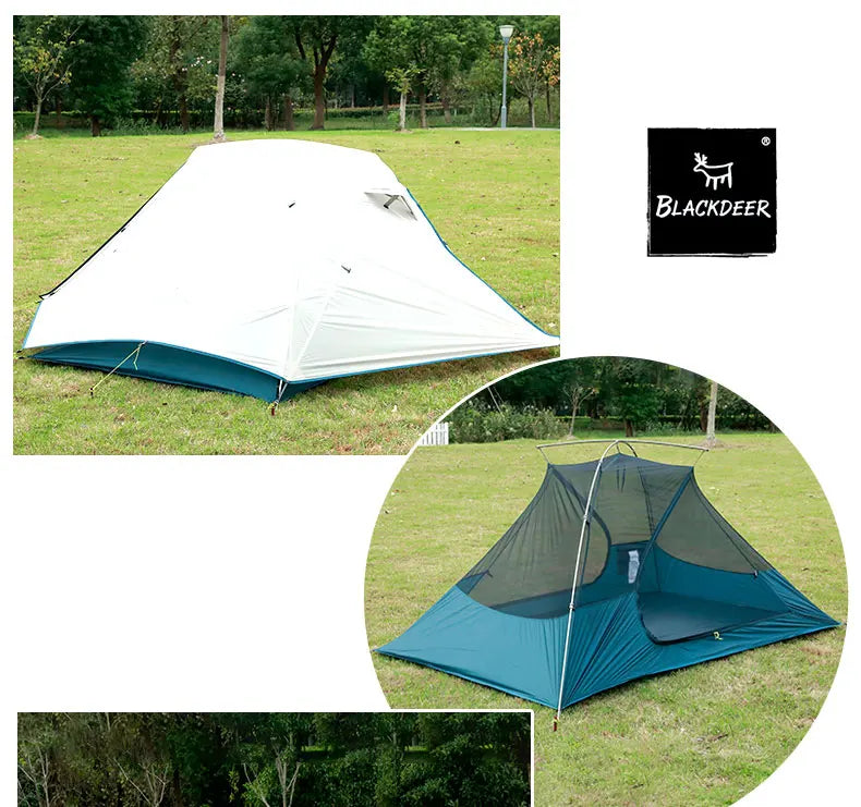 BLACKDEER 2 Person Ultralight Tent 20D Nylon Silicone Coated Fabric Waterproof Tourist Backpacking Outdoor Camping 1.47 Kg
