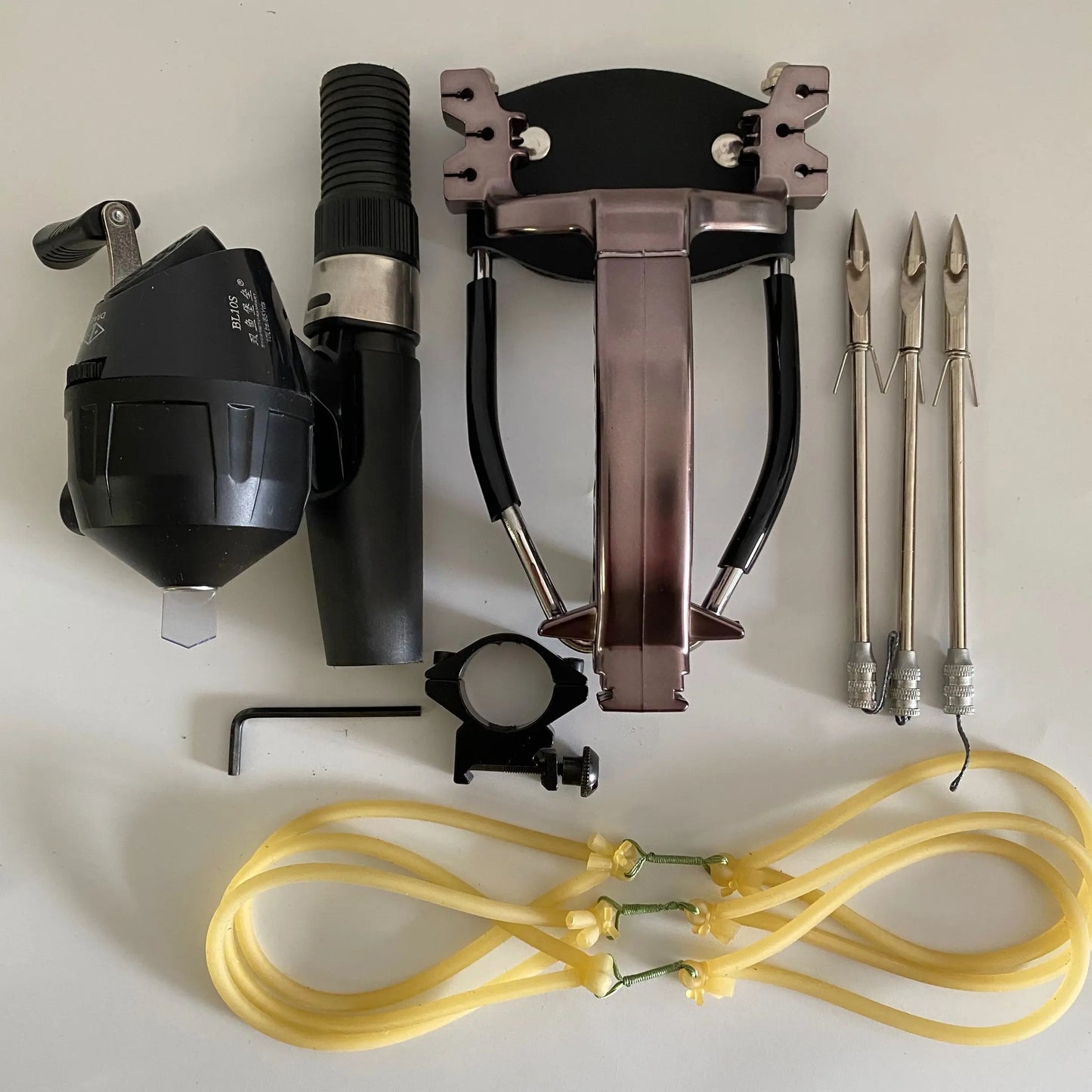 Hunting Slingshot Multi Function Hunting Crossbows Laser Rifle Toy With Darts Arrows Fishing Shooting Tool Professional Catapult