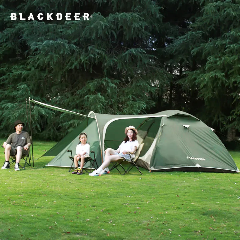 Blackdeer Ultralight Hiking Tent Large Expedition Tent for 3-4 persons PU3000 MM 210D Shelter Camping Bedroom&one a Living Room