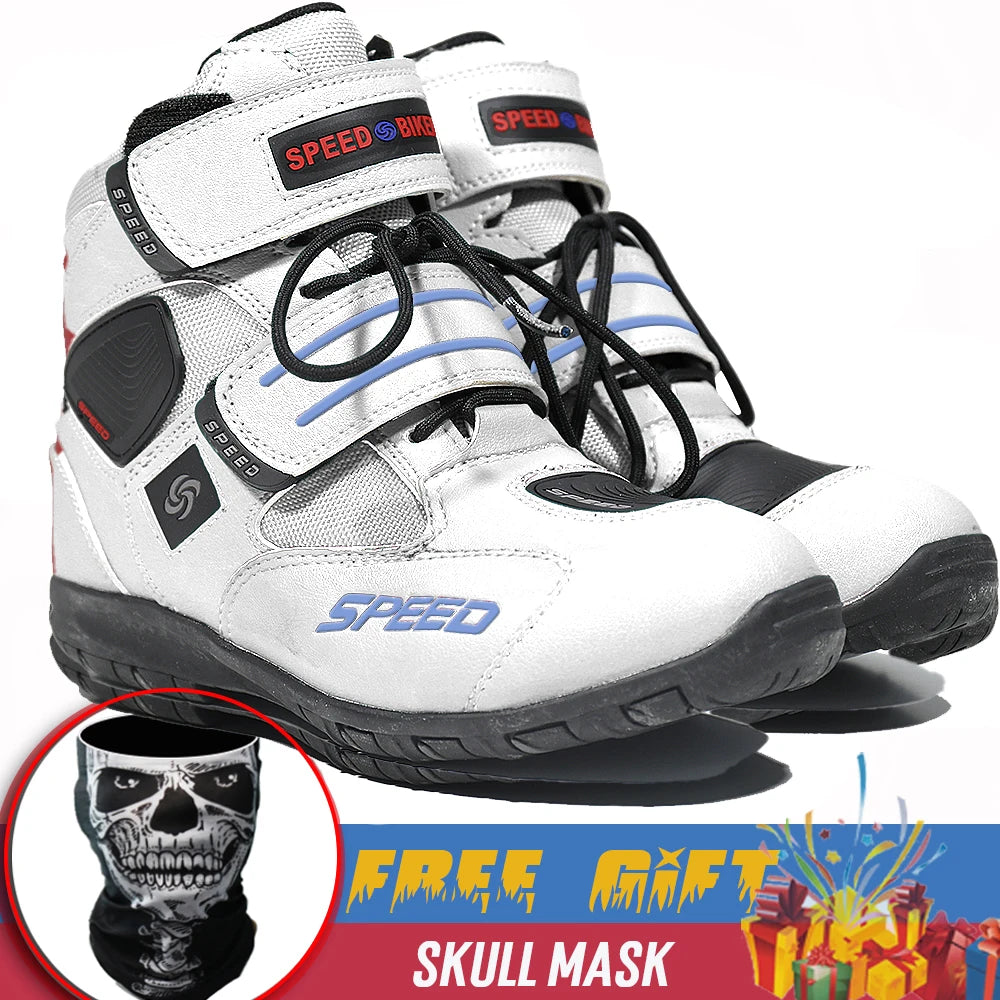 Motorcycle Men's Boots Casual Shoes Microfiber Leather Moto Motocross Riding Boots Motorbiker Shoes Men