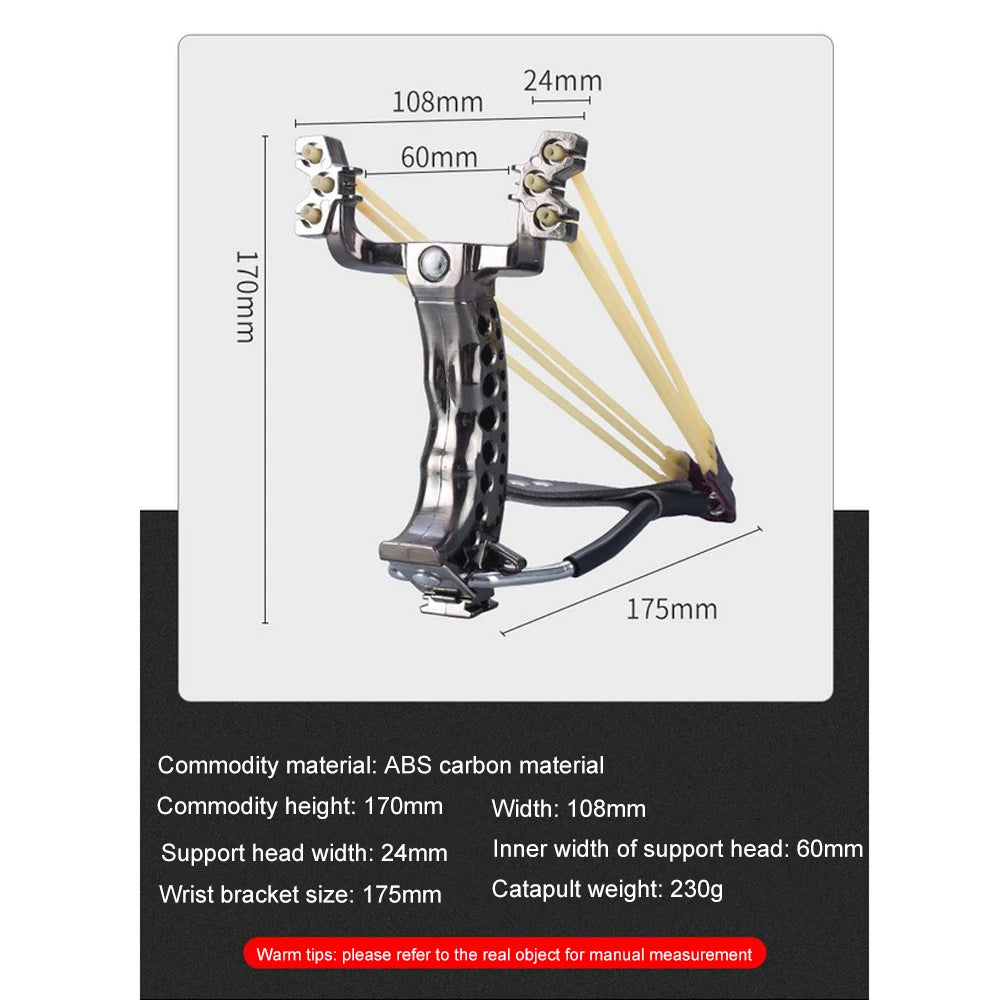 Powerful Hunting Slingshot With Rubber Band Tubing PU Leather Catapult Professional Tactical Plastic Pocket Sling Shot Ball