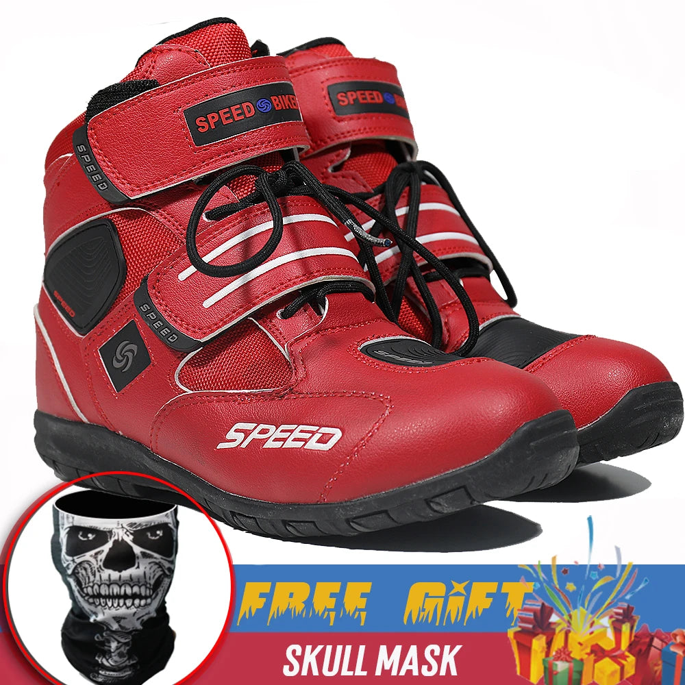 Motorcycle Men's Boots Casual Shoes Microfiber Leather Moto Motocross Riding Boots Motorbiker Shoes Men