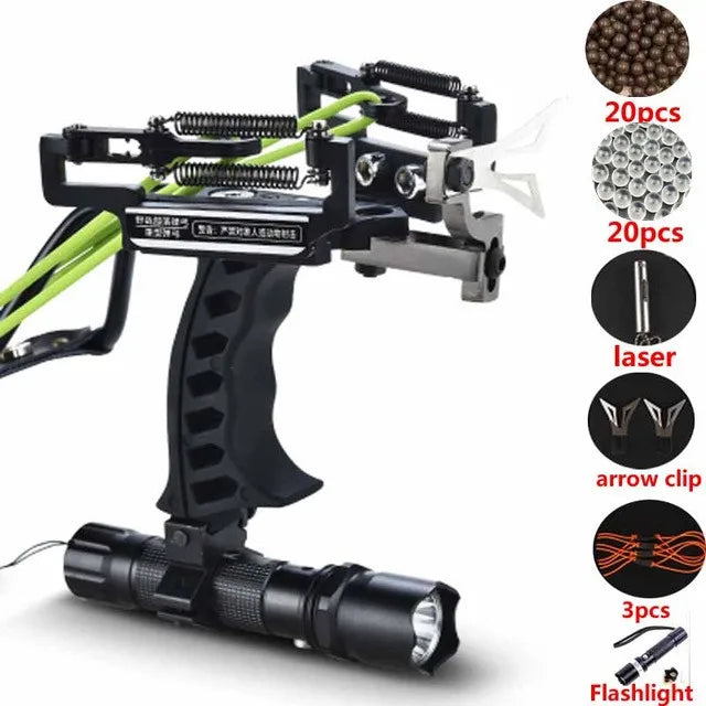Strong Sling Shot with rubber band Powerful Hunting Fishing Laser Slingshot stainless steel slingshot professional Catapult