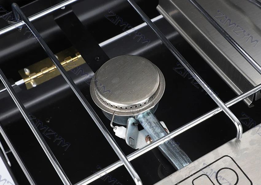 Folding Gas Stove Portable Outdoor Picnic Camping Barbecue Grill BBQ Gas Stove with 3 Adjustable Firepower Ignition Butane Gas