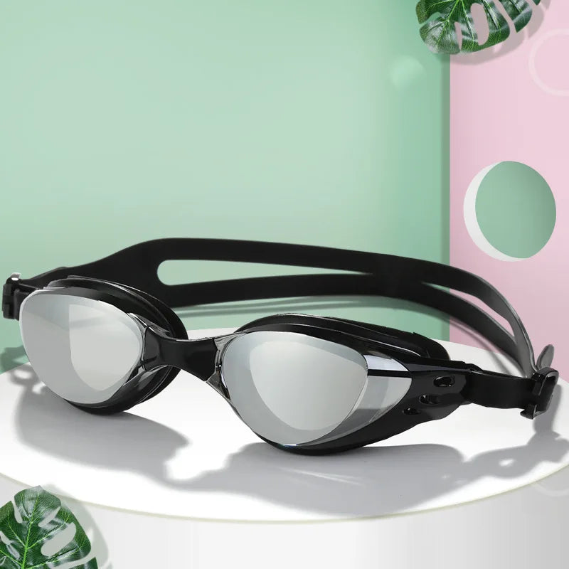 Plating Myopia Swim Goggles Professional Waterproof Anti Fog UV Shield Eyewear Swimming Pool Water Sports Glasses for Men Women