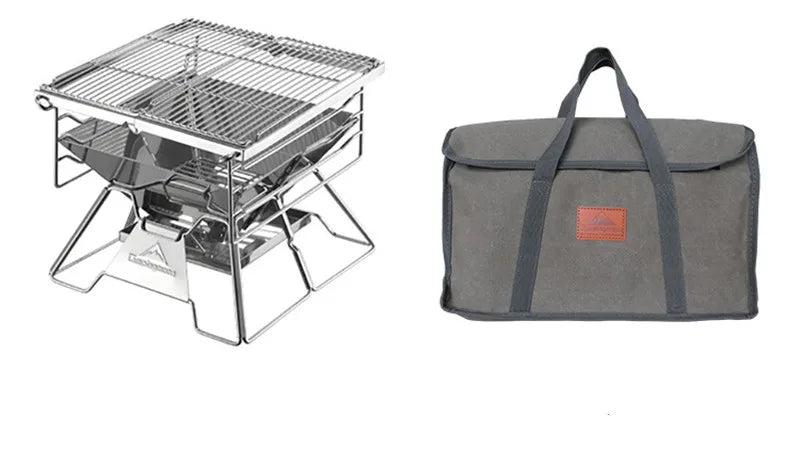 Stainless Steel Grill 4-7 People Thickened Campingmoon X-Two Outdoor Household Portable Folding Charcoal Grill