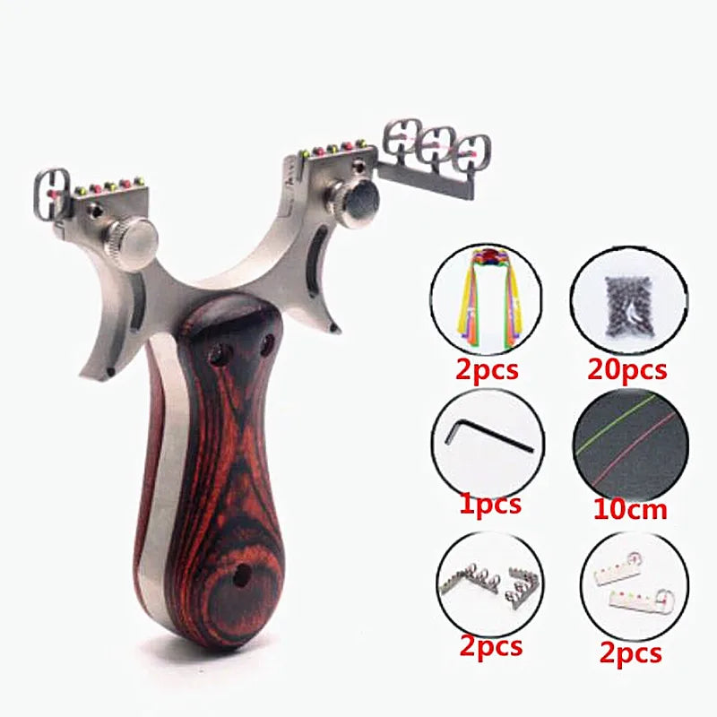 sling shot Stainless steel + wooden slingshot catapult hunting with rubber band outdoor shooting game catapult