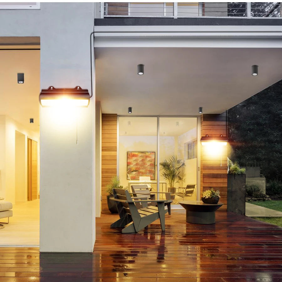 Double Head Solar Pendant Light Outdoor Waterproof Garden PIR Motion Sensor LED Floodlight Dimmable Remote Cord Solar Light Shed