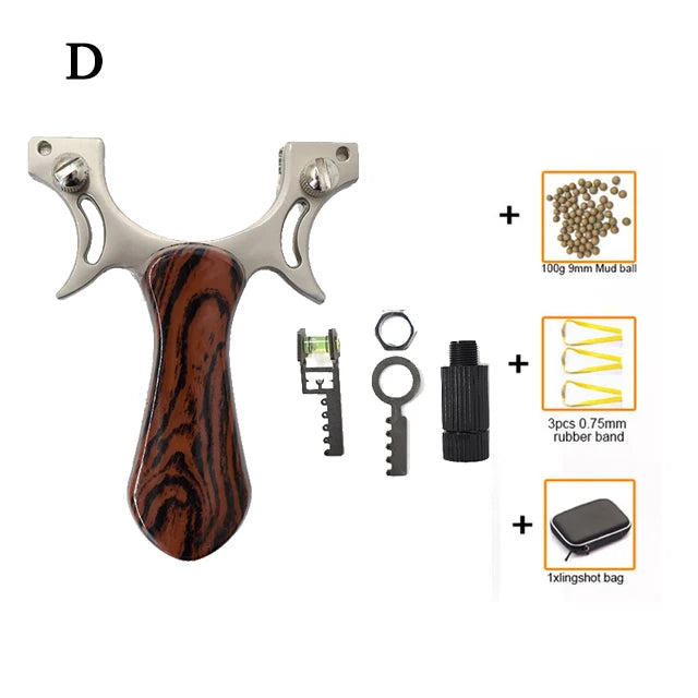 Professional Hunting Slingshot Powerful High Quality Alloy Catapult with Flat Rubber Band Outdoor Shooting Game Sling Shot Set