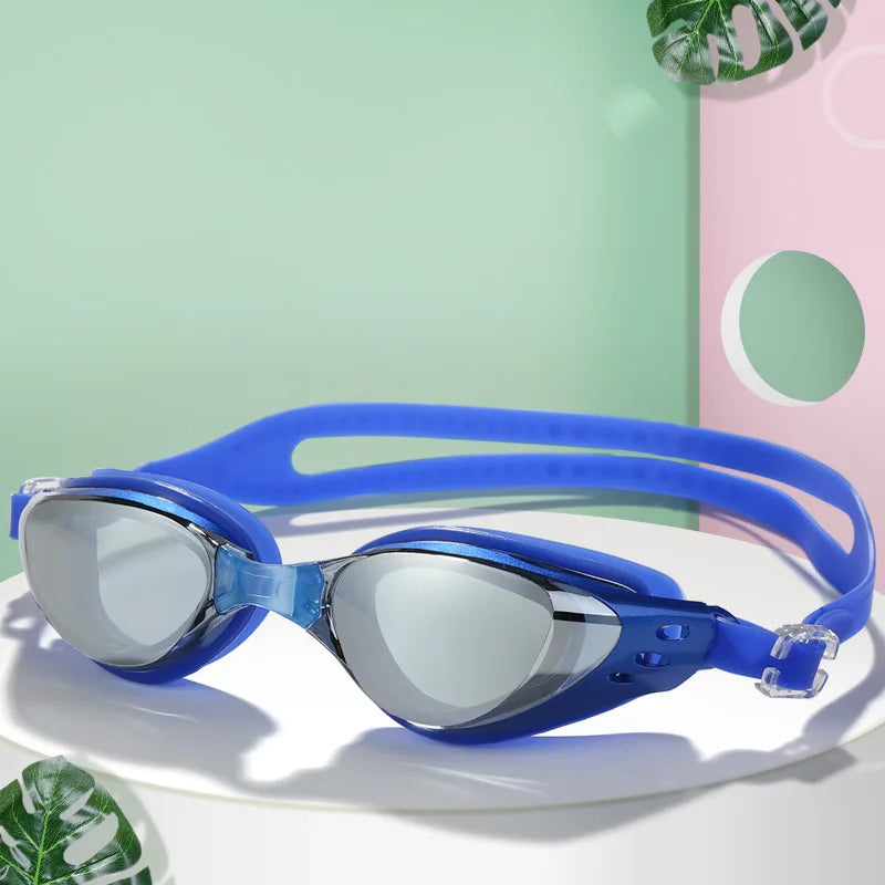 Plating Myopia Swim Goggles Professional Waterproof Anti Fog UV Shield Eyewear Swimming Pool Water Sports Glasses for Men Women