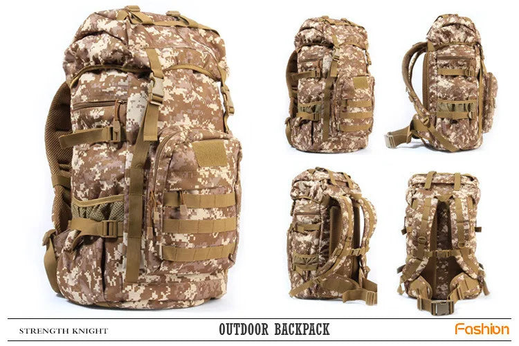 Tactical Men's Backpack, Cool Camping Gear,Waterproof Nylon, Trekking, Fishing, Hunting Bag, Molle Outdoor Bags, 50L