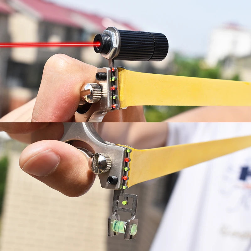 Professional Hunting Slingshot Powerful High Quality Alloy Catapult with Flat Rubber Band Outdoor Shooting Game Sling Shot Set