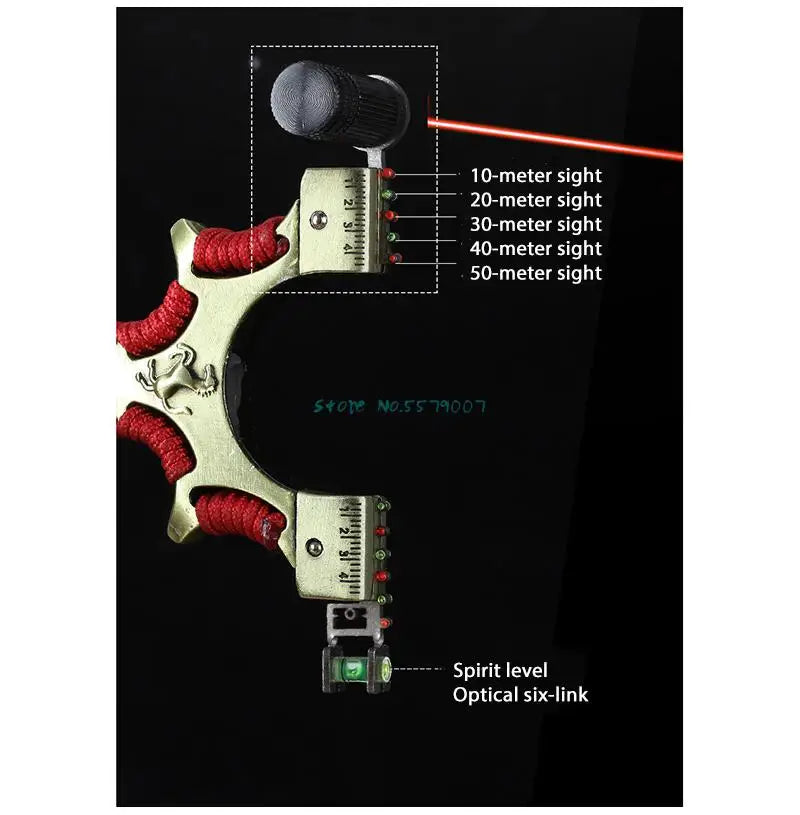 Alloy Slingshot Laser Red Line Flat Leather Hunting Slingshot Professional Shooting Aiming Catapult with Rubber Band Outdoor