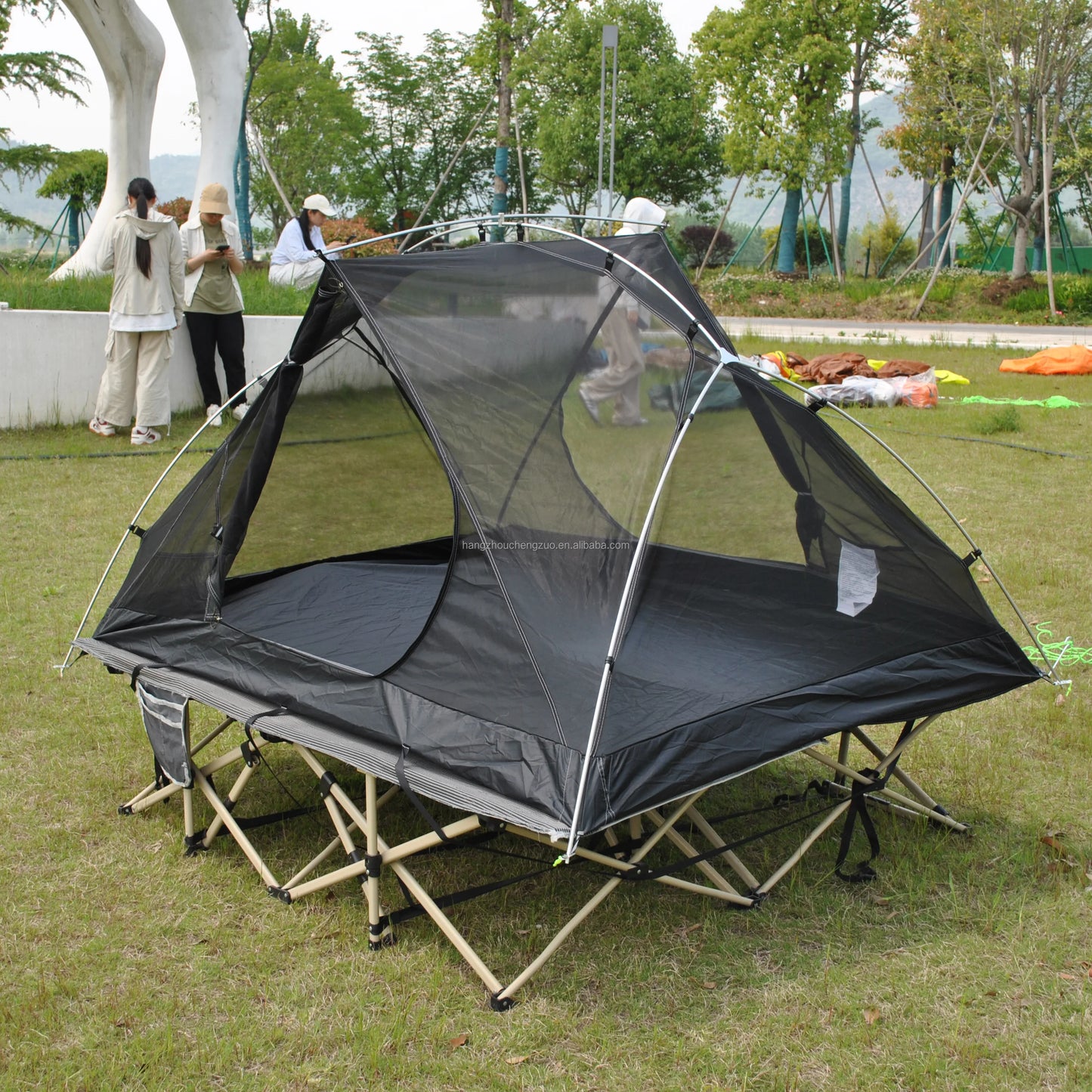 Ultralight 2 Person Cot Tent for Camping Ground Bed Tent with Footprint Bed Not Included the Bed