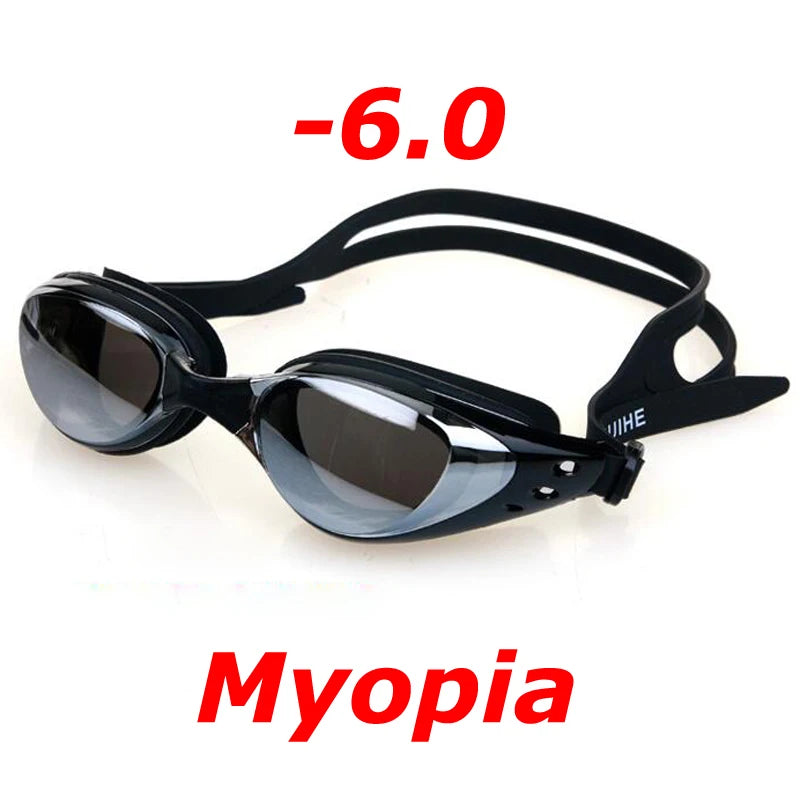 Plating Myopia Swim Goggles Professional Waterproof Anti Fog UV Shield Eyewear Swimming Pool Water Sports Glasses for Men Women