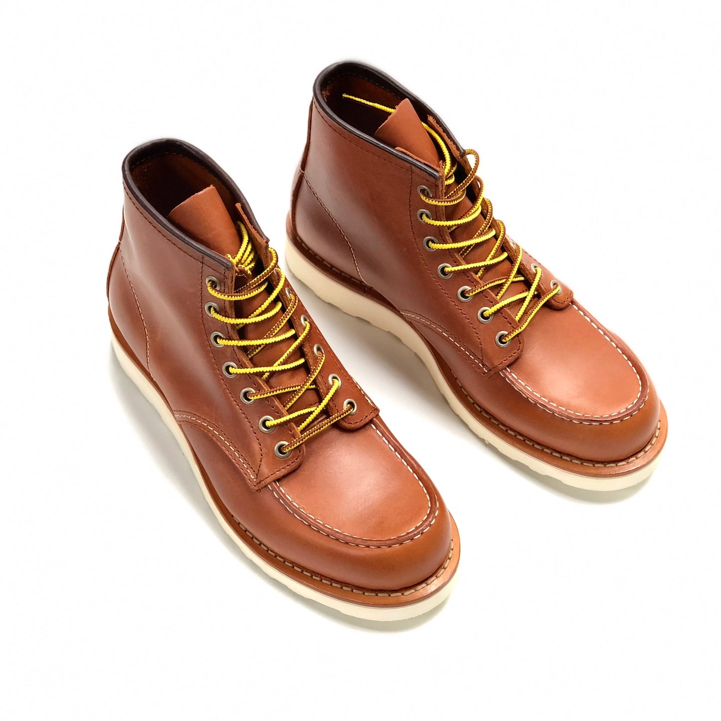 Durable Goodyear-Welted Stitchdown Rugged Style Work Boots Heritage Genuine Leather Moctoeboots Red For Men 1907 Shoes