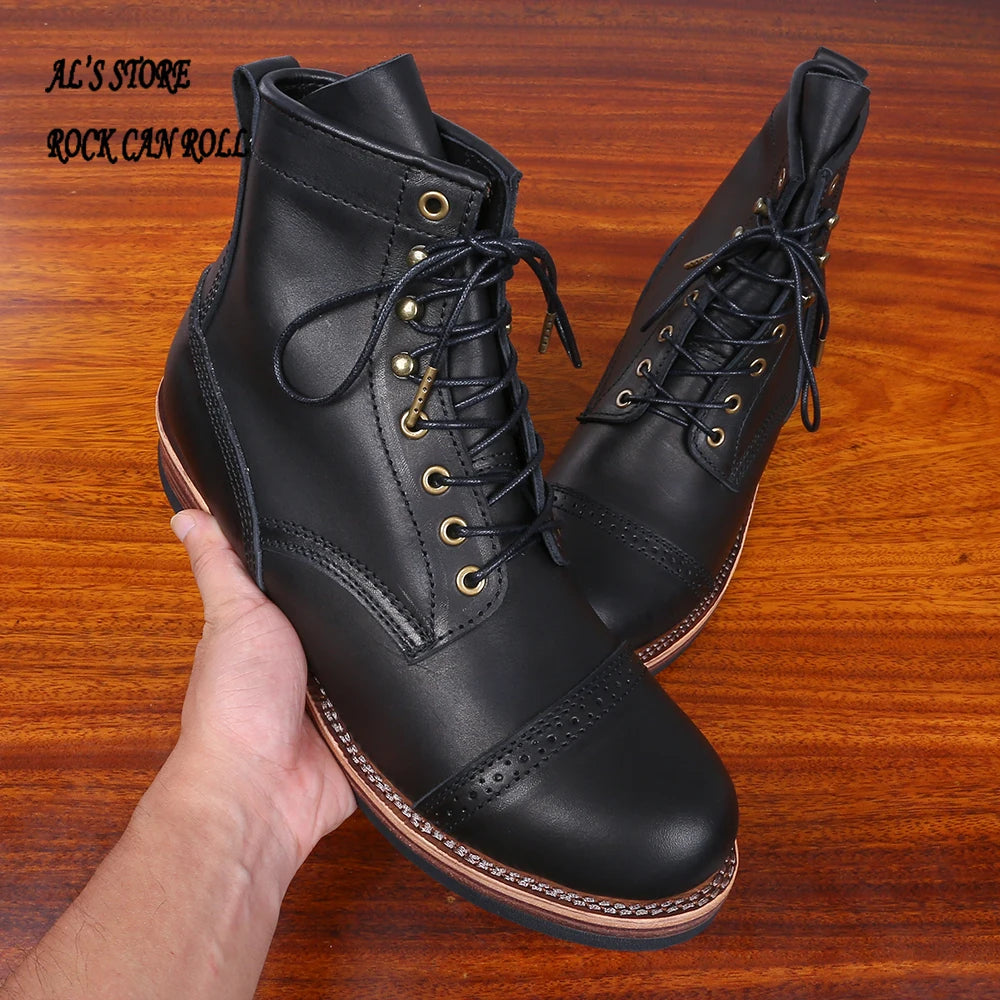 XW400 RockCanRoll Super Quality Size 35-52 Handmade Goodyear Welted Durable Italian Cowhide Boot Custom Made Available