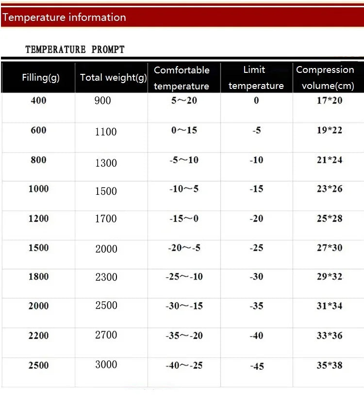 CADENO White Goose Down Filled Adult Mummy Style Sleeping Bag Fit for Winter  Autumn Thermal 10Kinds of Thickness Camping Travel