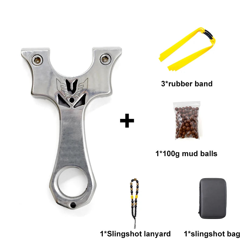 Powerful Slingshot Stainless Steel Material Strong and Durable Flat Rubber Band Fast Compression Design Outdoor Hunting Catapult