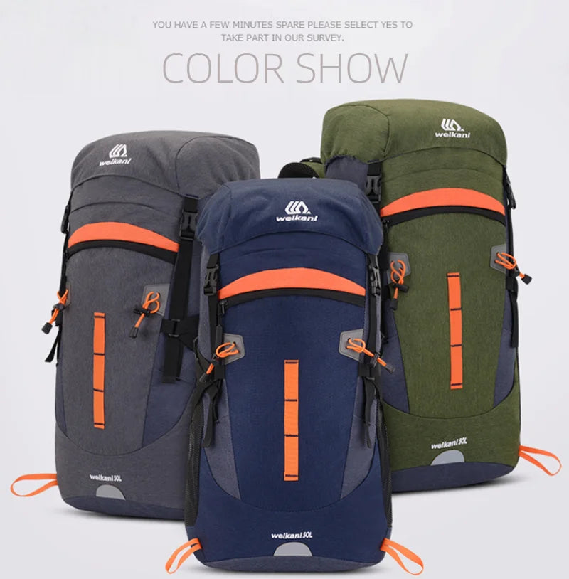 50L Travel Bag Camping Backpack Hiking Army Climbing Bags Trekking Mountaineering Mochila Large Capacity Sport Bag