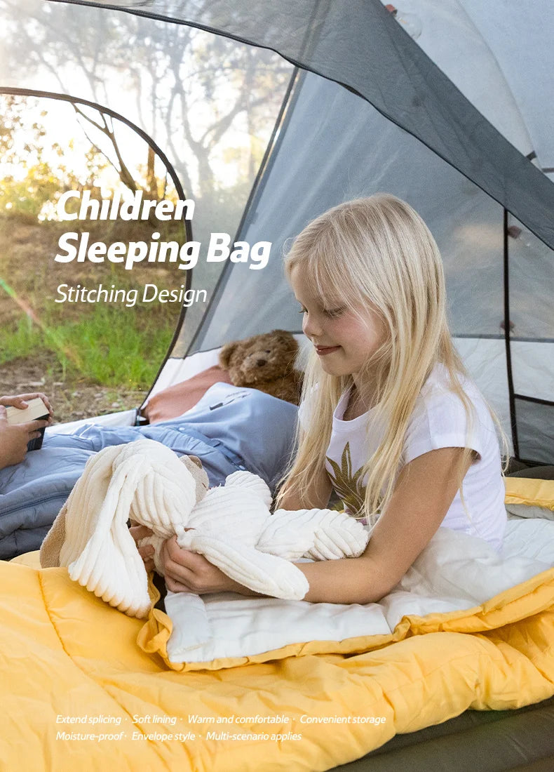 Naturehike-Children's Sleeping Bag, Extended Splicing, Camping, Hiking, Warm, Mummy, Outdoor