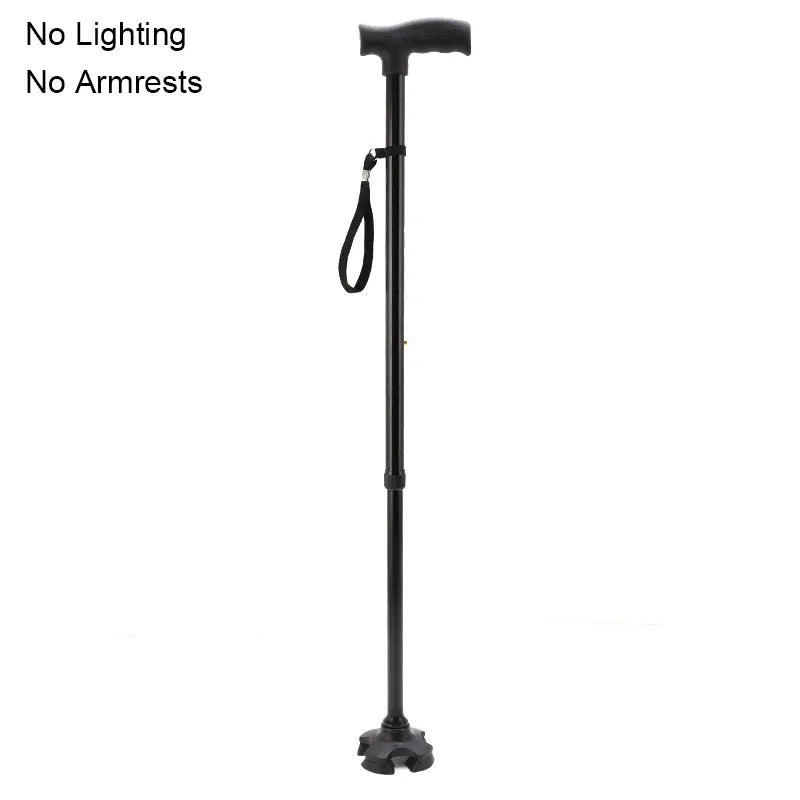 Safety Telescopic Stick Trusty Elderly Crutches Multifunctional Walking Stick Parents Cane Outdoor Camping Trekking Hiking Stick