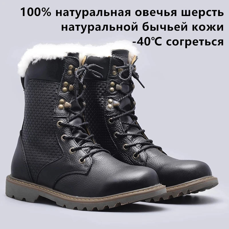 Motorcycle Male Boots velvet Winter Men warm Leather Tooling Shoes Fashion Retro Mid- Calf Male Motorcycle Punk Boots Rock Shoes