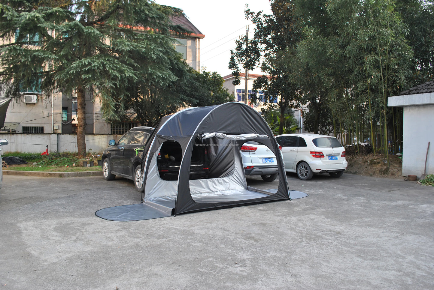 Add Raincover Car Tailgate Tent with Canopy,2 Person Tram Tent, Double Layer Trailer Tent,SUV Tent,car Rear air Conditional Tent