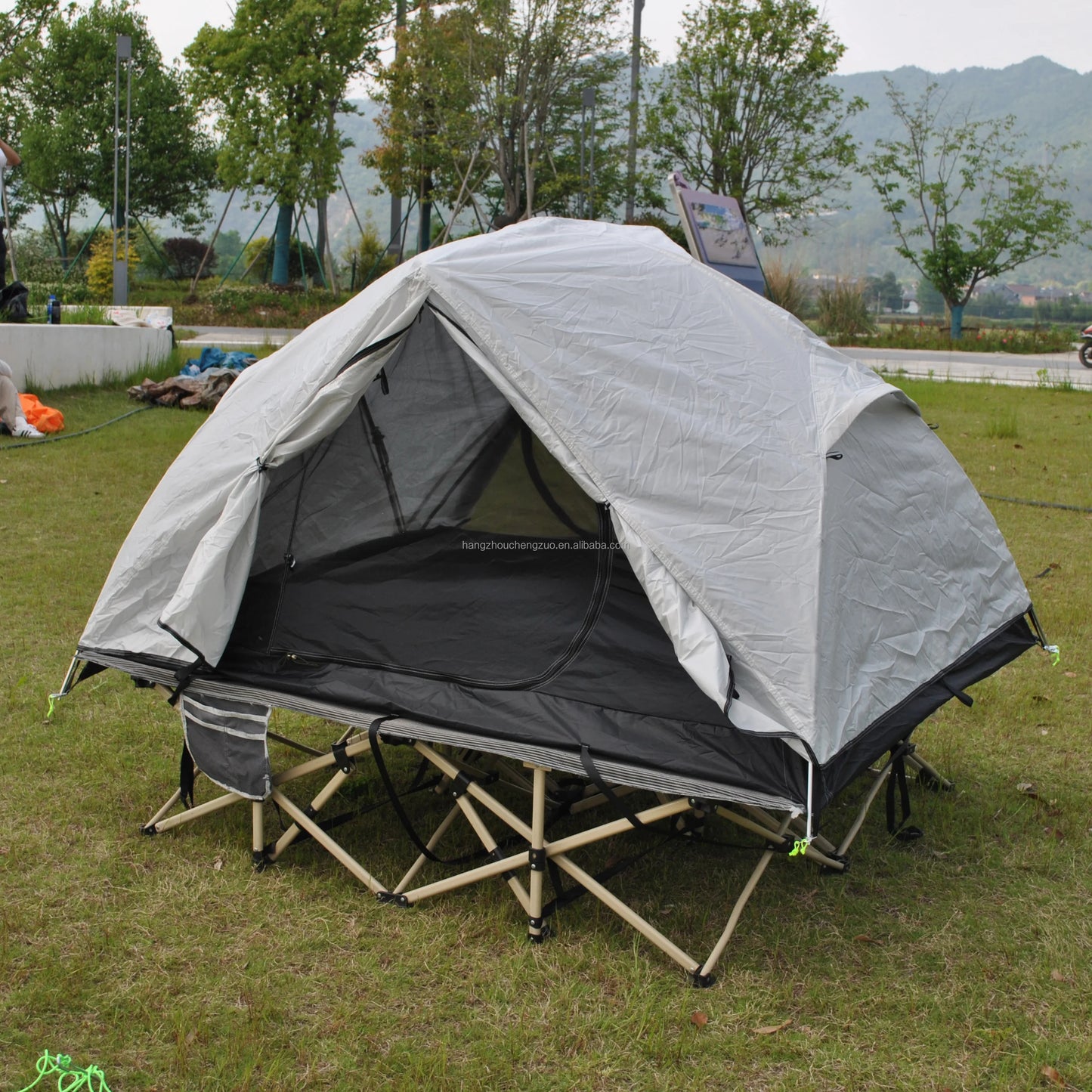 Ultralight 2 Person Cot Tent for Camping Ground Bed Tent with Footprint Bed Not Included the Bed