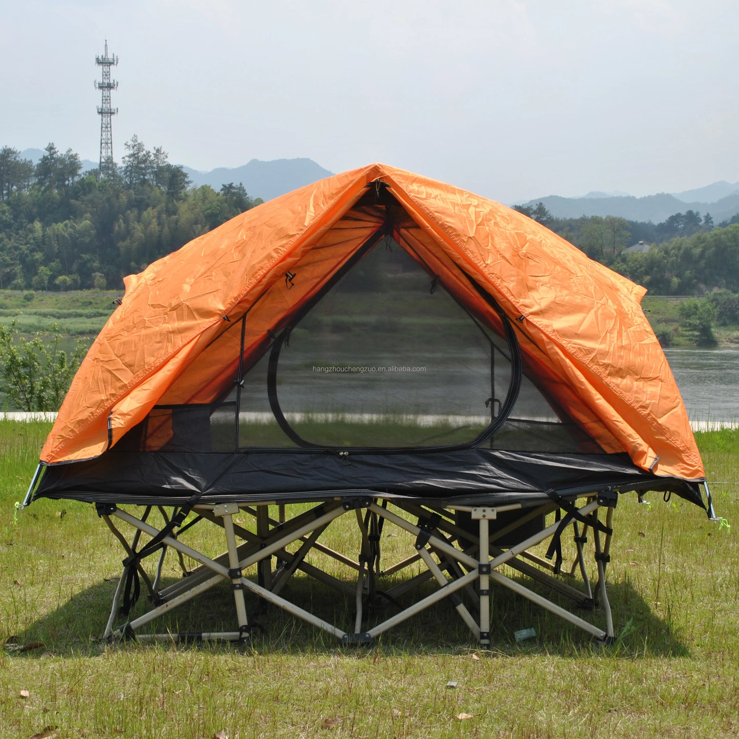 Ultralight 2 Person Cot Tent for Camping Ground Bed Tent with Footprint Bed Not Included the Bed