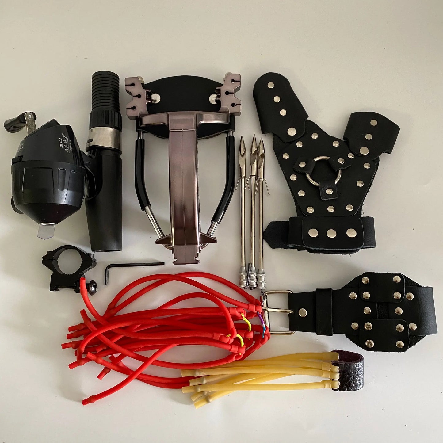 Hunting Slingshot Multi Function Hunting Crossbows Laser Rifle Toy With Darts Arrows Fishing Shooting Tool Professional Catapult