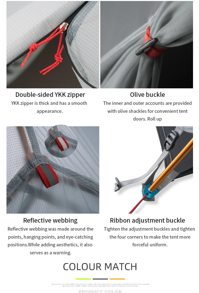 3F UL GEAR Qingkong 4 Person 4 Season 15D Camping Tent Outdoor Ultralight Hiking Backpacking Hunting Waterproof Tents