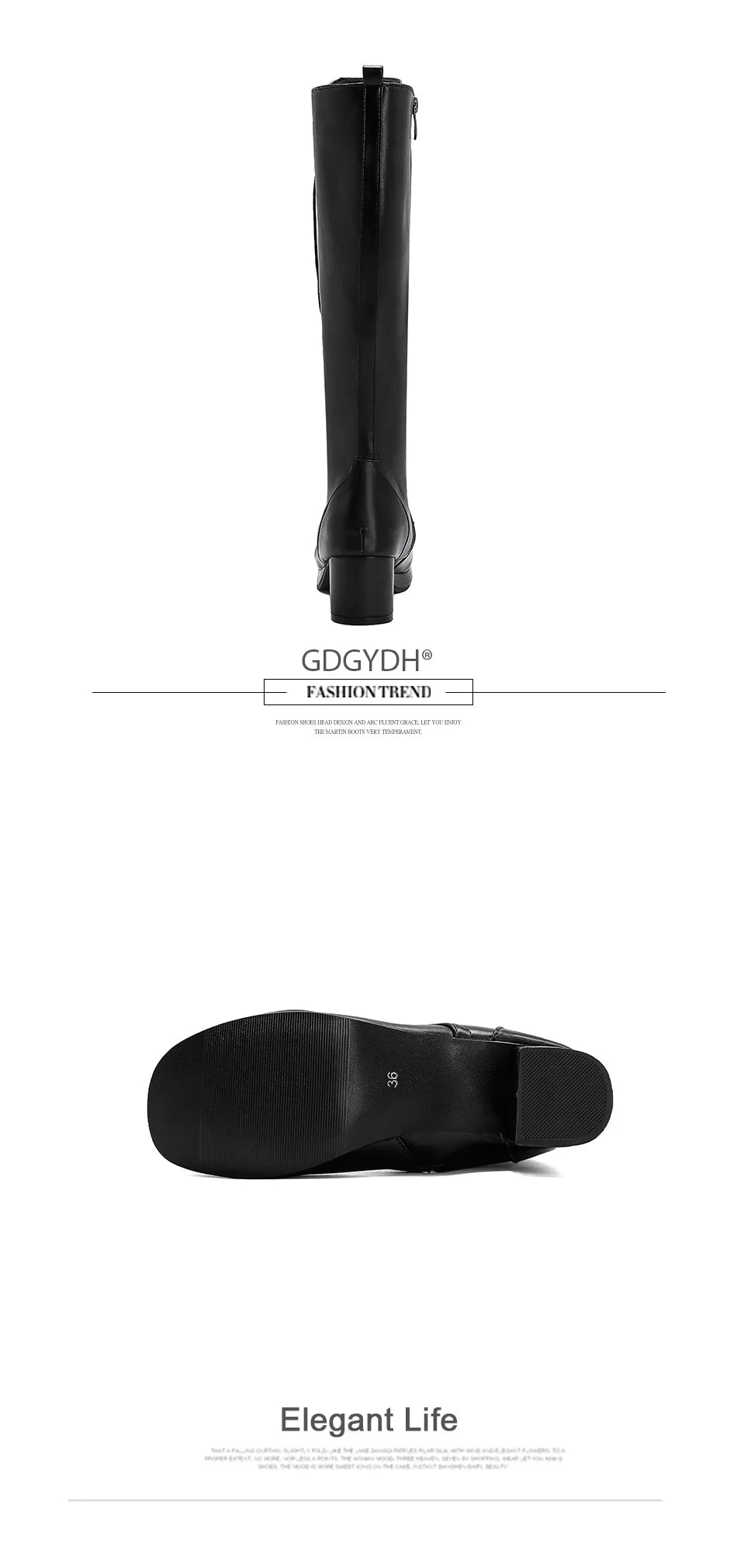 Gdgydh 2022 Autumn Lace-Up Women Motorcycle Boots Square To Low Heels Knee High Boots Winter Female Footwear Plus Large Size