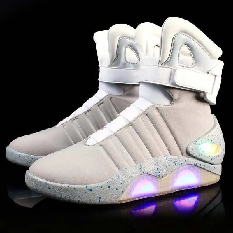 7ipupas Men Boots Adult USB Charging LED Shoes with Remote Control for Men and Women Winter Boots Back to Future Shoes for Party