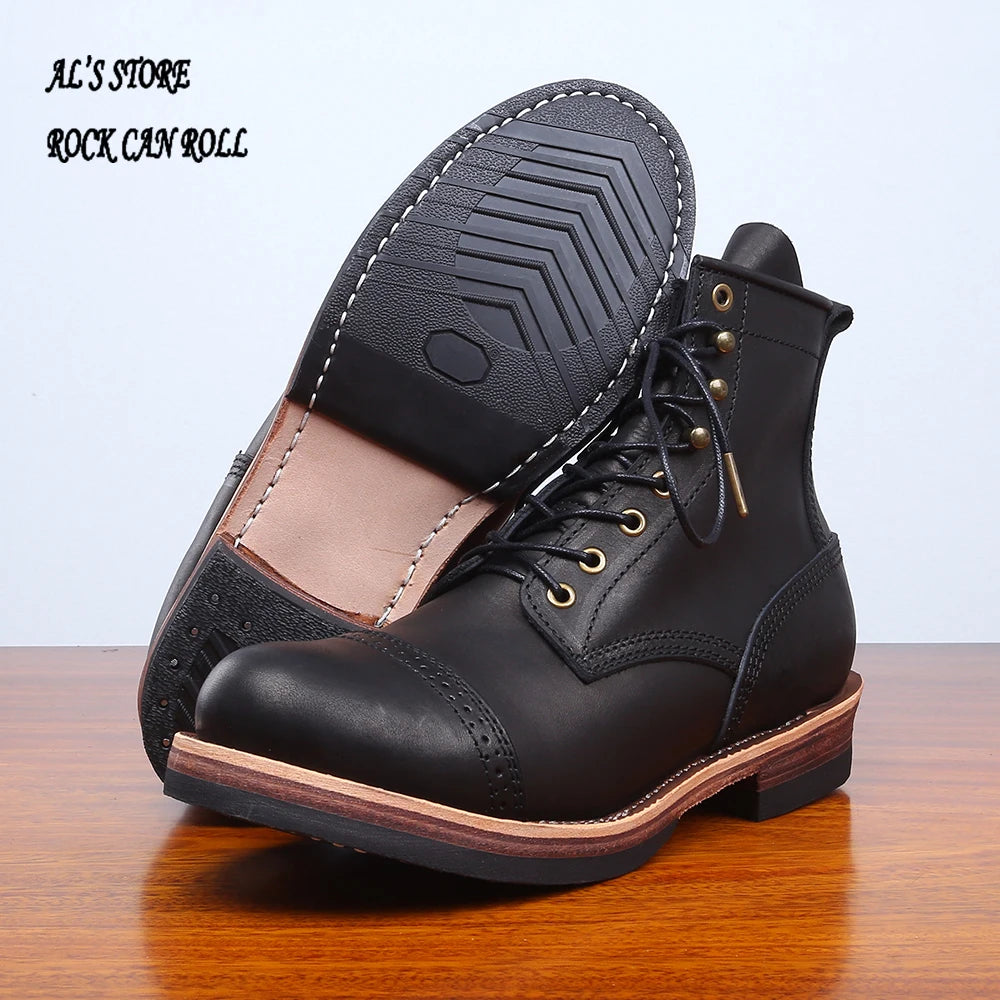 XW400 RockCanRoll Super Quality Size 35-52 Handmade Goodyear Welted Durable Italian Cowhide Boot Custom Made Available